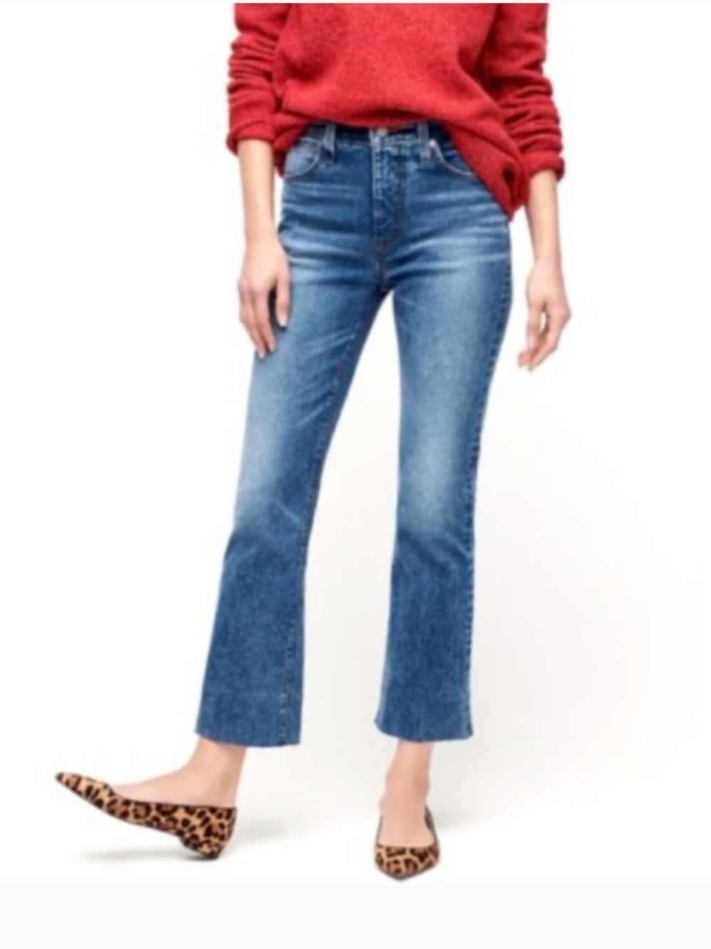 J CREW Demi boot crop jeans Sz 27 waist EUC dark denim cutoff cropped pants